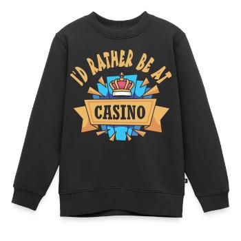 Casino - Sweat Premium enfant bio - noir - Devant - AI Model Kid Female (0cm)