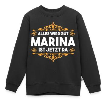 Marina - Kinder Premium Organic Sweatshirt - Schwarz - Vorne - AI Model Kid Female (0cm)
