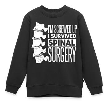 Chirurgie de la colonne vertébrale - Sweat Premium enfant bio - noir - Devant - AI Model Kid Female (0cm)