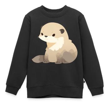 Mangouste - Sweat Premium enfant bio - noir - Devant - AI Model Kid Female (0cm)