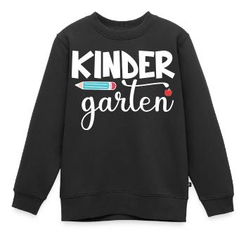 Kindergarten - Kids Premium Organic Sweatshirt - black - Front - AI Model Kid Female (0cm)
