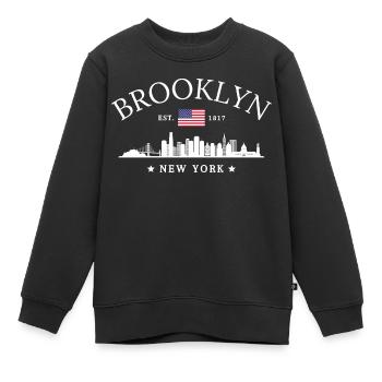 Brooklyn Newyork Classique - Sweat Premium enfant bio - noir - Devant - AI Model Kid Female (0cm)