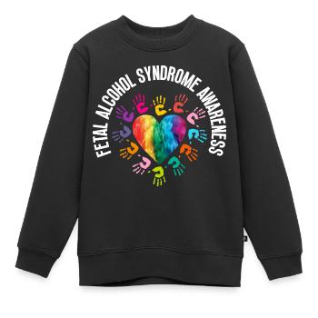 Pretty Hand Art pour la sensibilisation à l’alcool fœtal - - Sweat Premium enfant bio - noir - Devant - AI Model Kid Female (0cm)