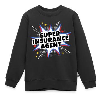 Super-Versicherungsagent - Kinder Premium Organic Sweatshirt - Schwarz - Vorne - AI Model Kid Female (0cm)