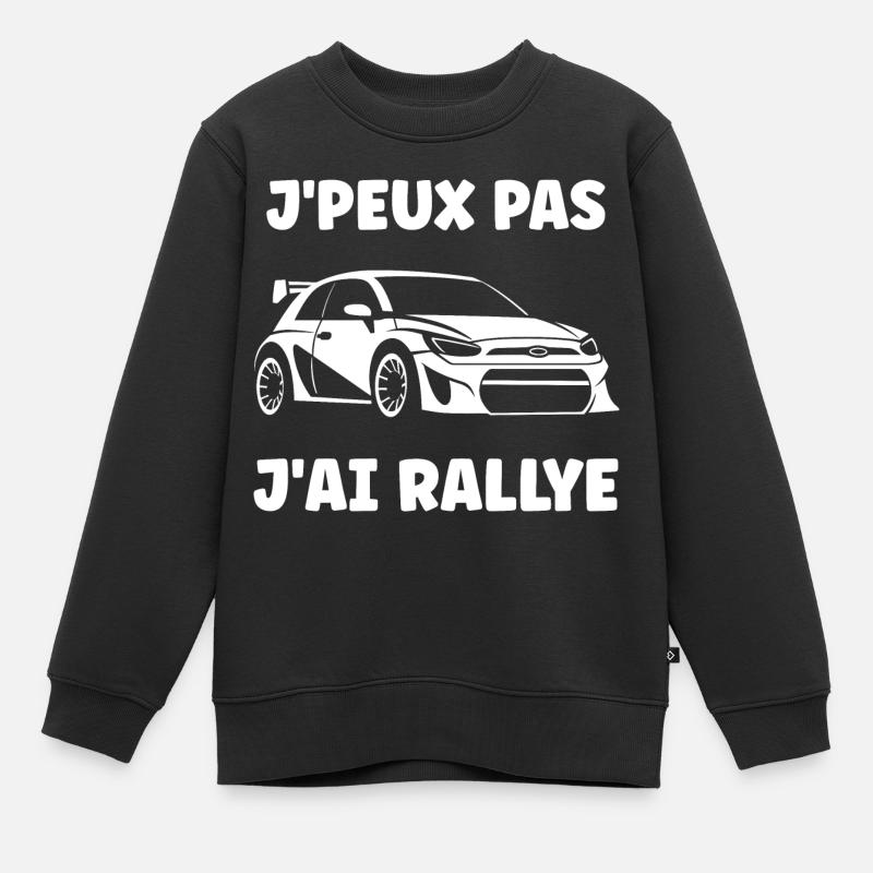 Humour pilote de rallye - Sweat Premium enfant bio - noir