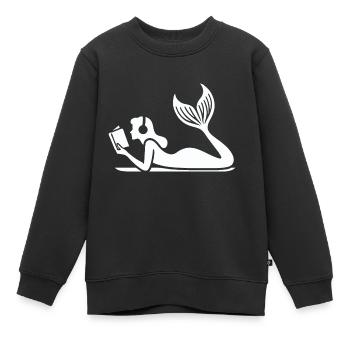 Buchmeerjungfrau im Lesezauber - Kinder Premium Organic Sweatshirt - Schwarz - Vorne - AI Model Kid Female (0cm)