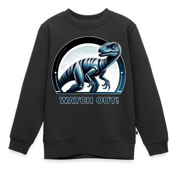 Dino Raptor for Kids Boys Girls Dinosaurs - Kids Premium Organic Sweatshirt - black - Front - AI Model Kid Female (0cm)