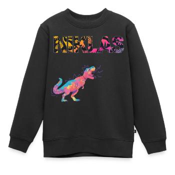 NIKLAS - Beau prénom de garçon avec dinosaure - Sweat Premium enfant bio - noir - Devant - AI Model Kid Female (0cm)