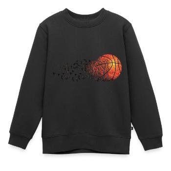 Basketball Art graphique en décomposition - Sweat Premium enfant bio - noir - Devant - AI Model Kid Female (0cm)