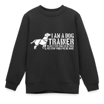 Hundeerziehung Hundetrainer Hund Hundetraining - Kinder Premium Organic Sweatshirt - Schwarz - Vorne - AI Model Kid Female (0cm)