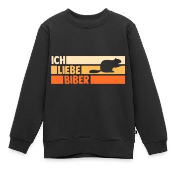 Nagetier Biberliebhaber Biber - Kinder Premium Organic Sweatshirt - Schwarz - Vorne - AI Model Kid Female (0cm)