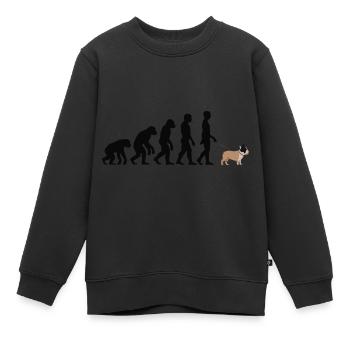 Bouledogue français - Sweat Premium enfant bio - noir - Devant - AI Model Kid Female (0cm)