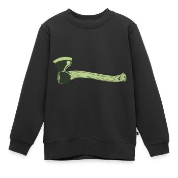 Hache - Sweat Premium enfant bio - noir - Devant - AI Model Kid Female (0cm)