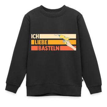 Bastler Bastelunterricht Basteln - Kinder Premium Organic Sweatshirt - Schwarz - Vorne - AI Model Kid Female (0cm)