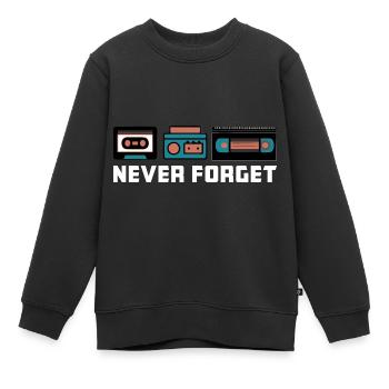 Never Forget - Sweat Premium enfant bio - noir - Devant - AI Model Kid Female (0cm)