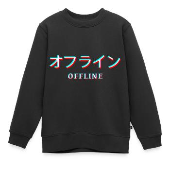 Vaporwave Esthétique eboy egirl Japon Kanji Hors ligne - Sweat Premium enfant bio - noir - Devant - AI Model Kid Female (0cm)