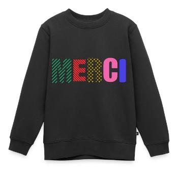 MERCI - Sweat Premium enfant bio - noir - Devant - AI Model Kid Female (0cm)