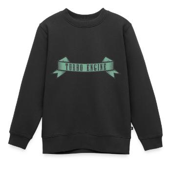 Bannière Turbo Engine - Sweat Premium enfant bio - noir - Devant - AI Model Kid Female (0cm)