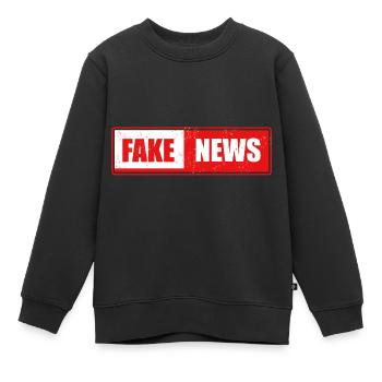internet, fake news - Falsche Nachrichten - Kinder Premium Organic Sweatshirt - Schwarz - Vorne - AI Model Kid Female (0cm)