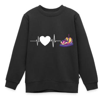 Autoscooter Kirmes Herzschlag - Kinder Premium Organic Sweatshirt - Schwarz - Vorne - AI Model Kid Female (0cm)