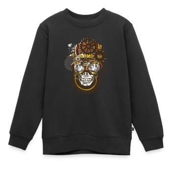 SteamPunk - Kinder Premium Organic Sweatshirt - Schwarz - Vorne - AI Model Kid Female (0cm)