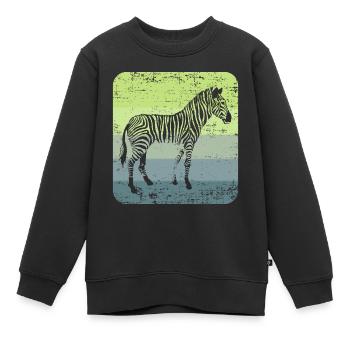 Zebra - Kinder Premium Organic Sweatshirt - Schwarz - Vorne - AI Model Kid Female (0cm)