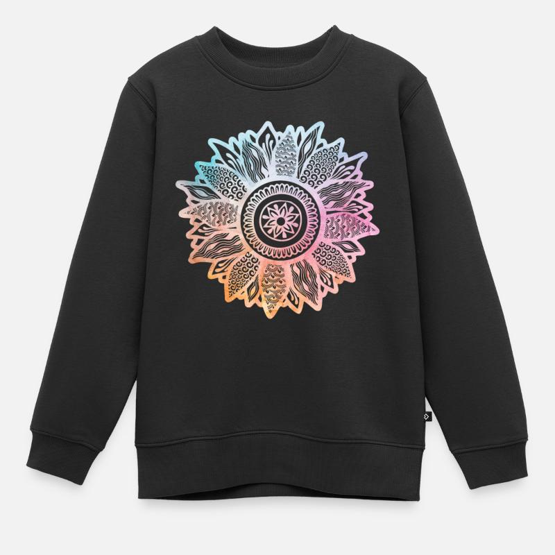 Sonnenblume - Kinder Premium Organic Sweatshirt - Schwarz