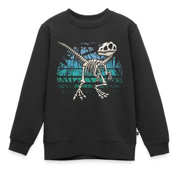 Skelett Raptor Velociraptor blauer Dschungel Dino - Kinder Premium Organic Sweatshirt - Schwarz - Vorne - AI Model Kid Female (0cm)