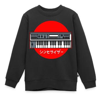 Synthesizer Elektronischer Musikproduzent Waveform - Kinder Premium Organic Sweatshirt - Schwarz - Vorne - AI Model Kid Female (0cm)