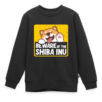 Méfiez-vous du Shiba Inu - Sweat Premium enfant bio - noir - Devant - AI Model Kid Female (0cm)