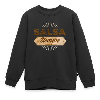Salsa siempre Danse salsa - Sweat Premium enfant bio - noir - Devant - AI Model Kid Female (0cm)