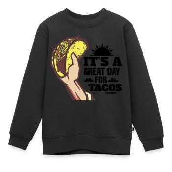 C’est un grand jour pour les tacos - Sweat Premium enfant bio - noir - Devant - AI Model Kid Female (0cm)