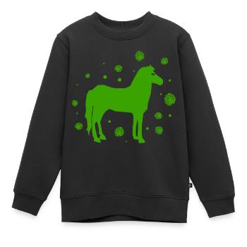 Pferd - Reiten - Reitsport - Hengst -Ross - Kinder Premium Organic Sweatshirt - Schwarz - Vorne - AI Model Kid Female (0cm)