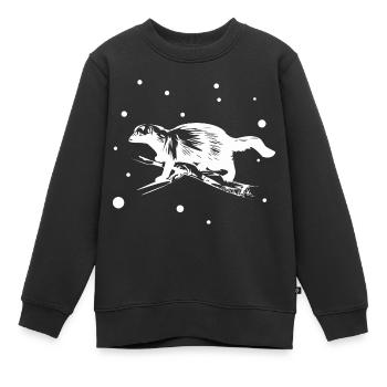 Marder - Hermelin - Wiesel - Kinder Premium Organic Sweatshirt - Schwarz - Vorne - AI Model Kid Female (0cm)