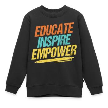 Éduquer Inspirer Responsabiliser - Sweat Premium enfant bio - noir - Devant - AI Model Kid Female (0cm)