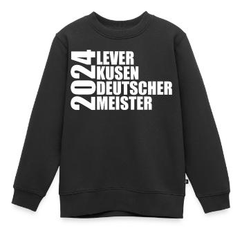 Leverkusen - Deutscher Meister 2024 - Kinder Premium Organic Sweatshirt - Schwarz - Vorne - AI Model Kid Female (0cm)