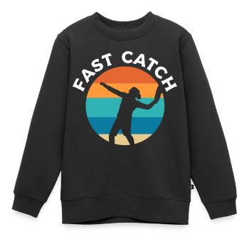 Fast Catch Bumerangwerfer - Kinder Premium Organic Sweatshirt - Schwarz - Vorne - AI Model Kid Female (0cm)