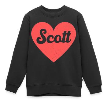 Scott Name Rotes Herz Liebe Fan Retro - Kinder Premium Organic Sweatshirt - Schwarz - Vorne - AI Model Kid Female (0cm)