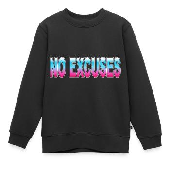 Pas d’excuses - Sweat Premium enfant bio - noir - Devant - AI Model Kid Female (0cm)