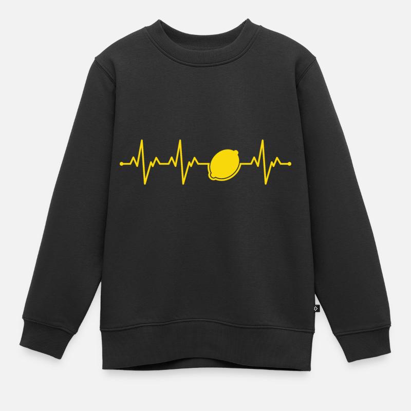 Zitrone - Kinder Premium Organic Sweatshirt - Schwarz