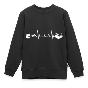 Bowling Herzschlag für einen Pin Bowler Alley - Kinder Premium Organic Sweatshirt - Schwarz - Vorne - AI Model Kid Female (0cm)
