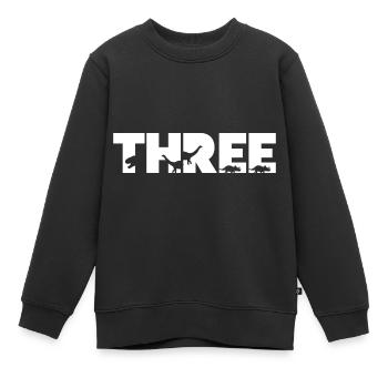 Birthday 3 Years Dinosaur Dino T-Rex Boys - Kids Premium Organic Sweatshirt - black - Front - AI Model Kid Female (0cm)