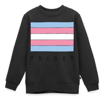 Fierté transgenre du drapeau trans - Sweat Premium enfant bio - noir - Devant - AI Model Kid Female (0cm)