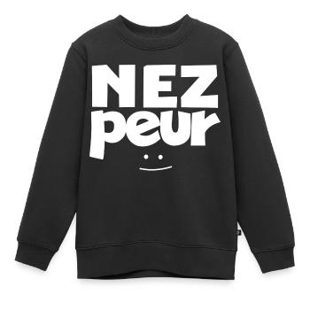 nez peur - Sweat Premium enfant bio - noir - Devant - AI Model Kid Female (0cm)