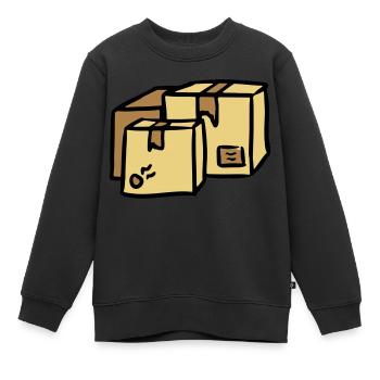 Colis Livraison livraison packages paquets Post - Sweat Premium enfant bio - noir - Devant - AI Model Kid Female (0cm)
