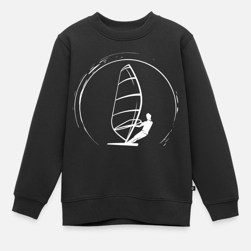 Windsurfing Windsurfing Windsurf Wind surf - Kinder Premium Organic Sweatshirt - Schwarz
