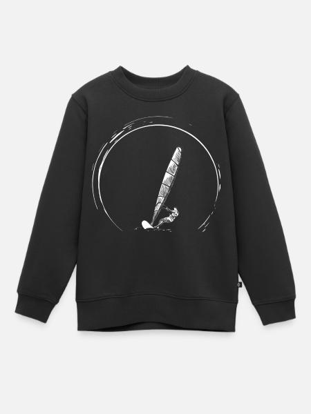 windsurfing windsurfers windsurf surfing - Kinder Premium Organic Sweatshirt - Schwarz
