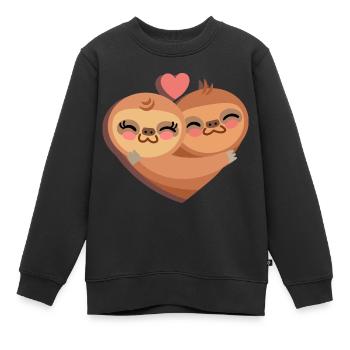 Paresseux - Sweat Premium enfant bio - noir - Devant - AI Model Kid Female (0cm)