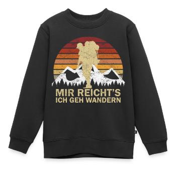 Wandern Trekking Wanderer - Kinder Premium Organic Sweatshirt - Schwarz - Vorne - AI Model Kid Female (0cm)