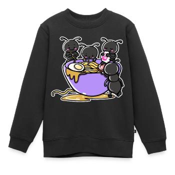 Süße Ameisen essen Ramen Suppe - Kinder Premium Organic Sweatshirt - Schwarz - Vorne - AI Model Kid Female (0cm)